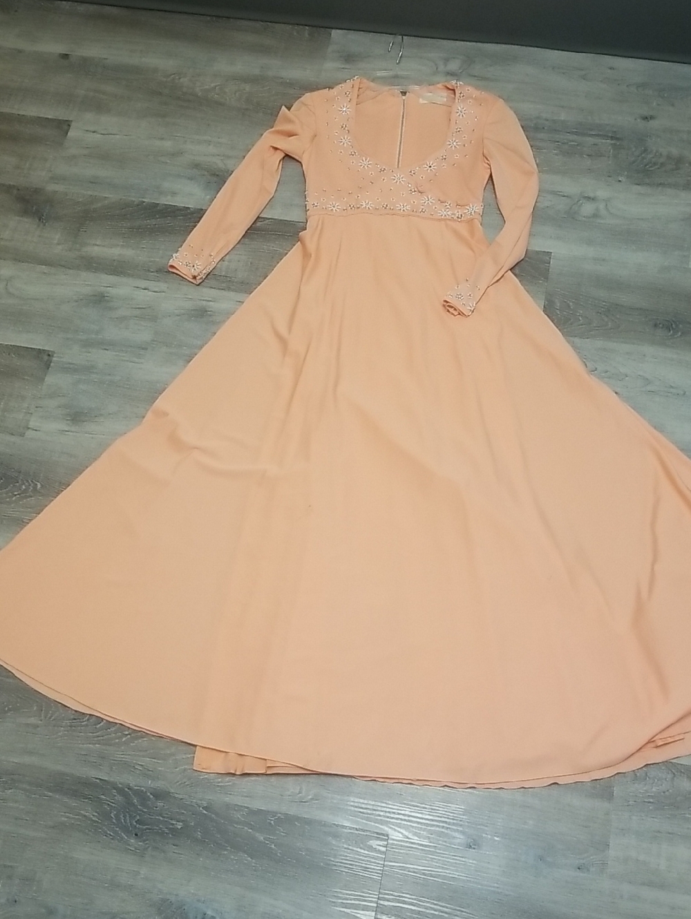 Peach Long Sleeve Maxi Dress Victoria Royal Limited